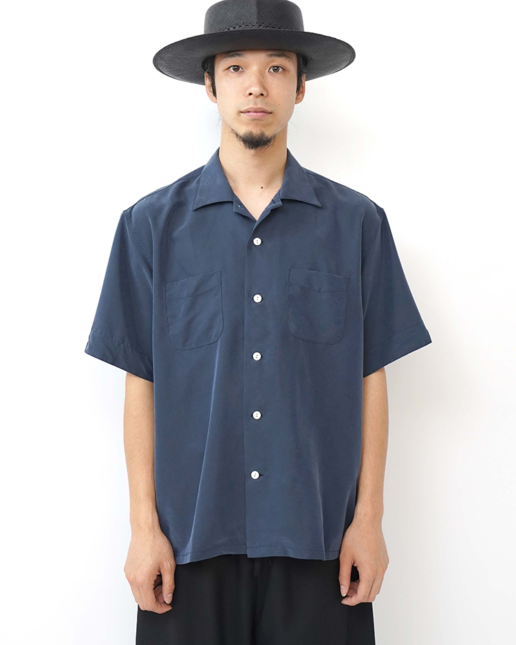 ORRS / S/S OPEN COLLER SHIRT / NAVY