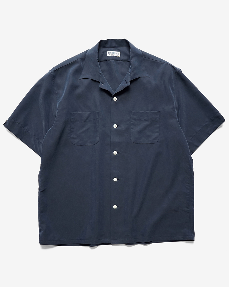 ORRS / S/S OPEN COLLER SHIRT / NAVY