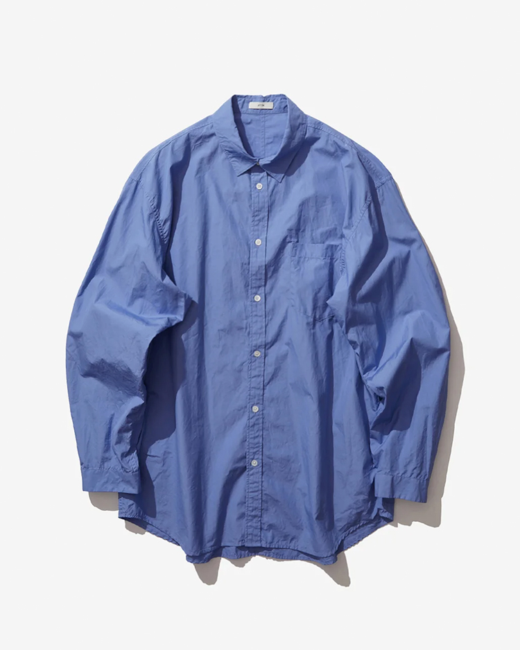 ATON (MEN) / SUVIN BROAD WASHED SHIRT / SAX