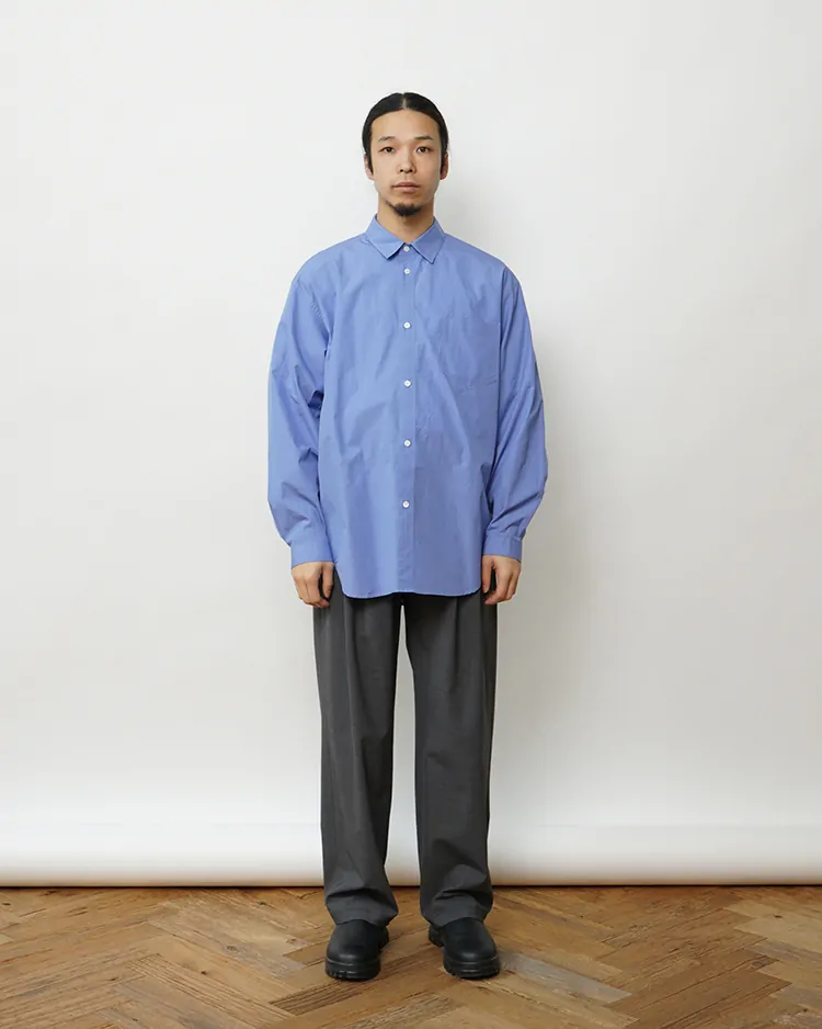 SUVIN BROAD WASHED SHIRT / SAX | ATON (MEN)(エイトン) | SHIRTS