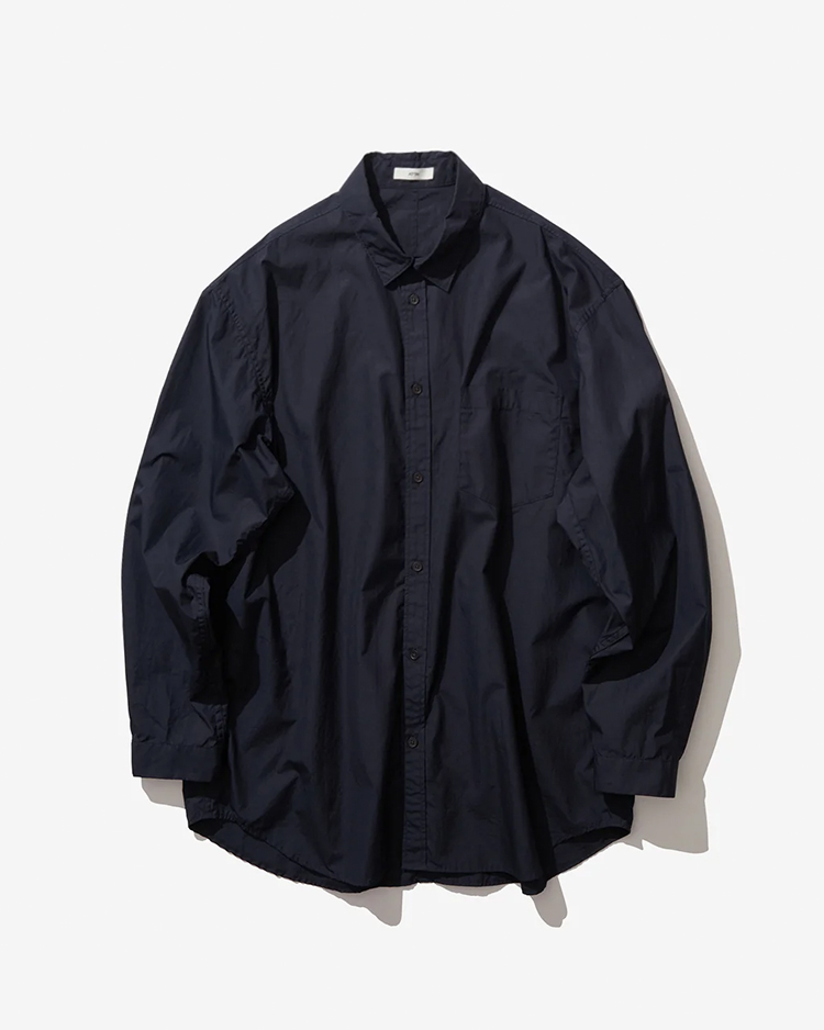 ATON (MEN) / SUVIN BROAD WASHED SHIRT / NAVY