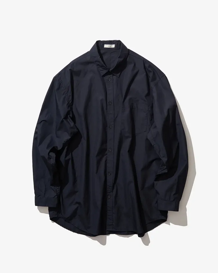 ATON (MEN) / SUVIN BROAD WASHED SHIRT / NAVY