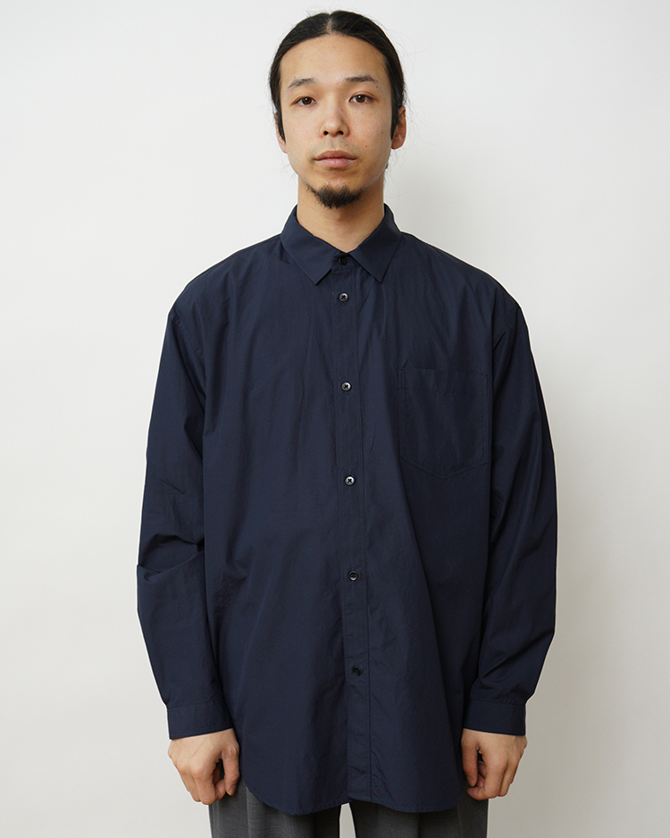 ATON (MEN) / SUVIN BROAD WASHED SHIRT / NAVY