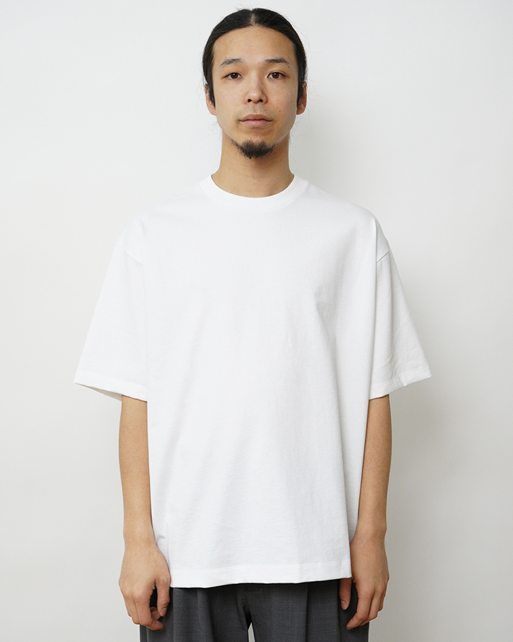 ATON (MEN) / 12/- AIR SPININNG  LOOSE FIT T-SHIRT / WHITE