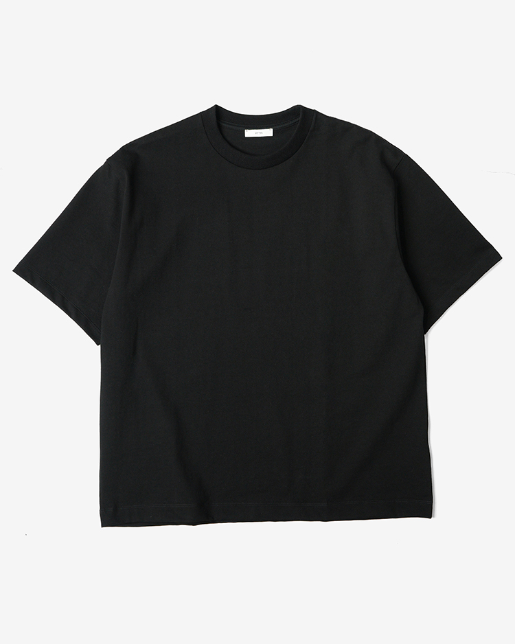 ATON (MEN) / 12/- AIR SPININNG | LOOSE FIT T-SHIRT / BLACK