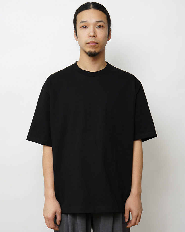 ATON (MEN) / 12/- AIR SPININNG | LOOSE FIT T-SHIRT / BLACK