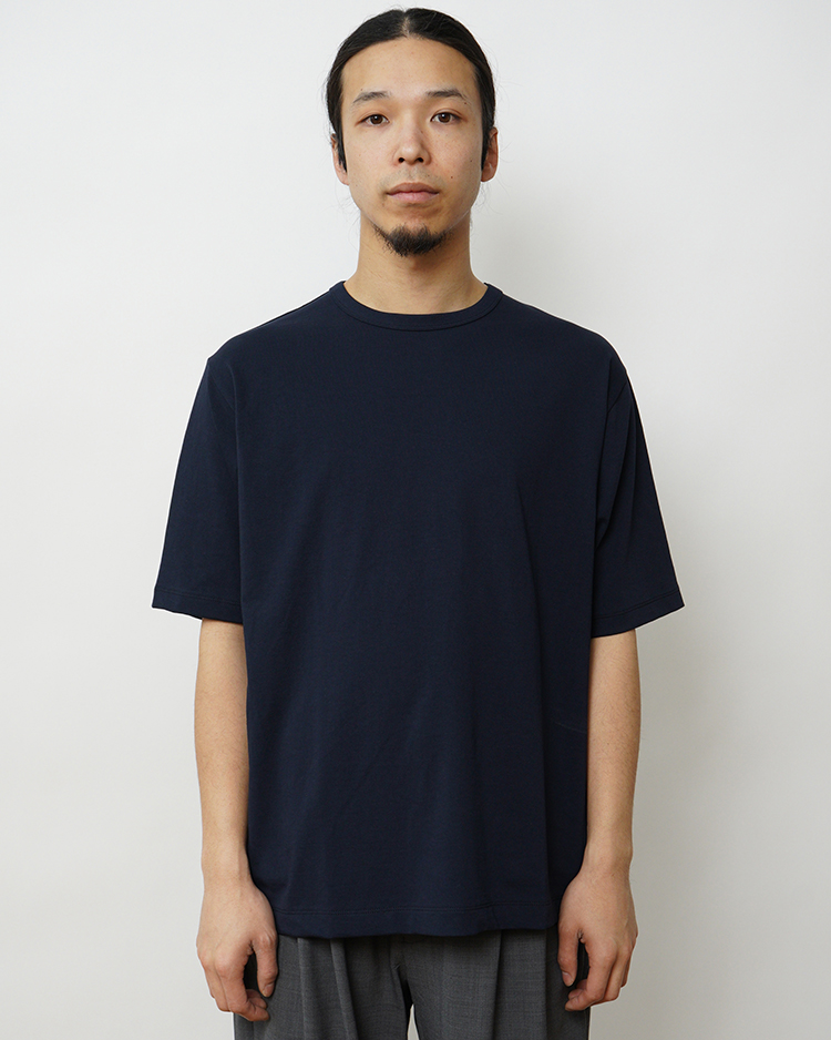 ATON (MEN) / DRY COTTON JERSEY STANDARD T-SHIRT / NAVY