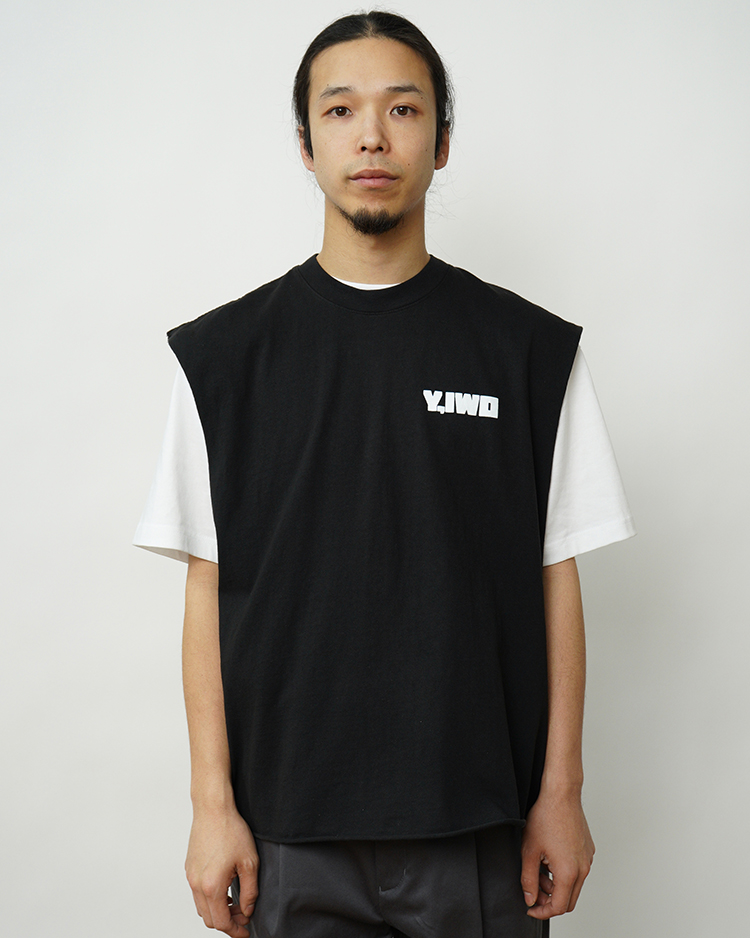 Y,IWO / Hardwear Cap Sleeve Tee / BLACK × WHITE