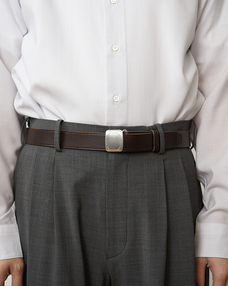 PHIGVEL / HICKOK BELT / DARK BROWN × SILVER