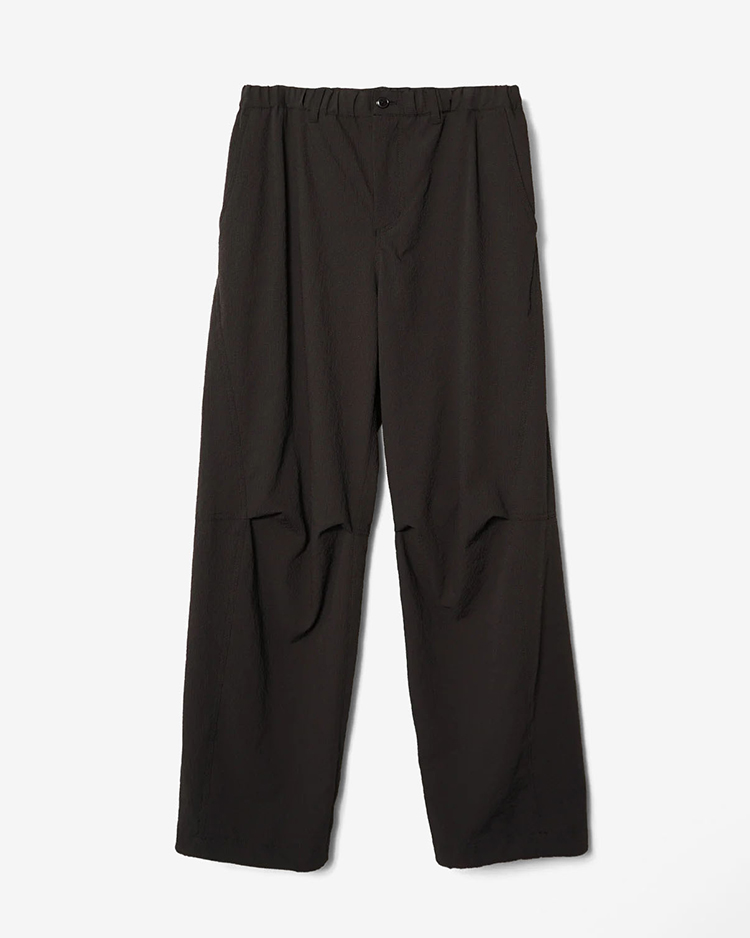 NTN / 3D KNEE TUCK DRAWSTRING TROUSERS / BLACK