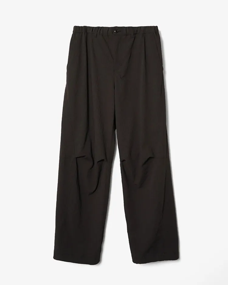 NTN / 3D KNEE TUCK DRAWSTRING TROUSERS / BLACK