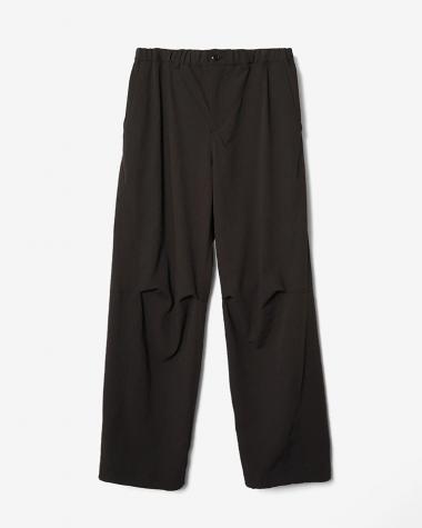 NTN / 3D KNEE TUCK DRAWSTRING TROUSERS / BLACK