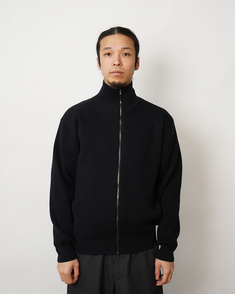 BATONER (MEN) / HIGH TWIST CASH COTTON RIB DRIVERS KNIT / NAVY