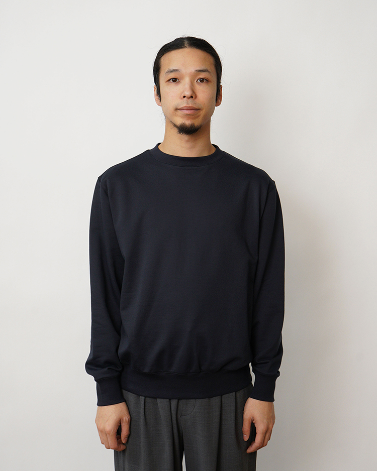 BATONER (MEN) / ULTRA CREAMY INLAY CREW NECK LONG SLEEVE / NAVY