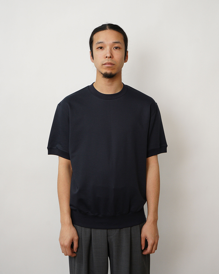 BATONER (MEN) / ULTRA CREAMY INLAY CREW NECK SHORT SLEEVE / NAVY