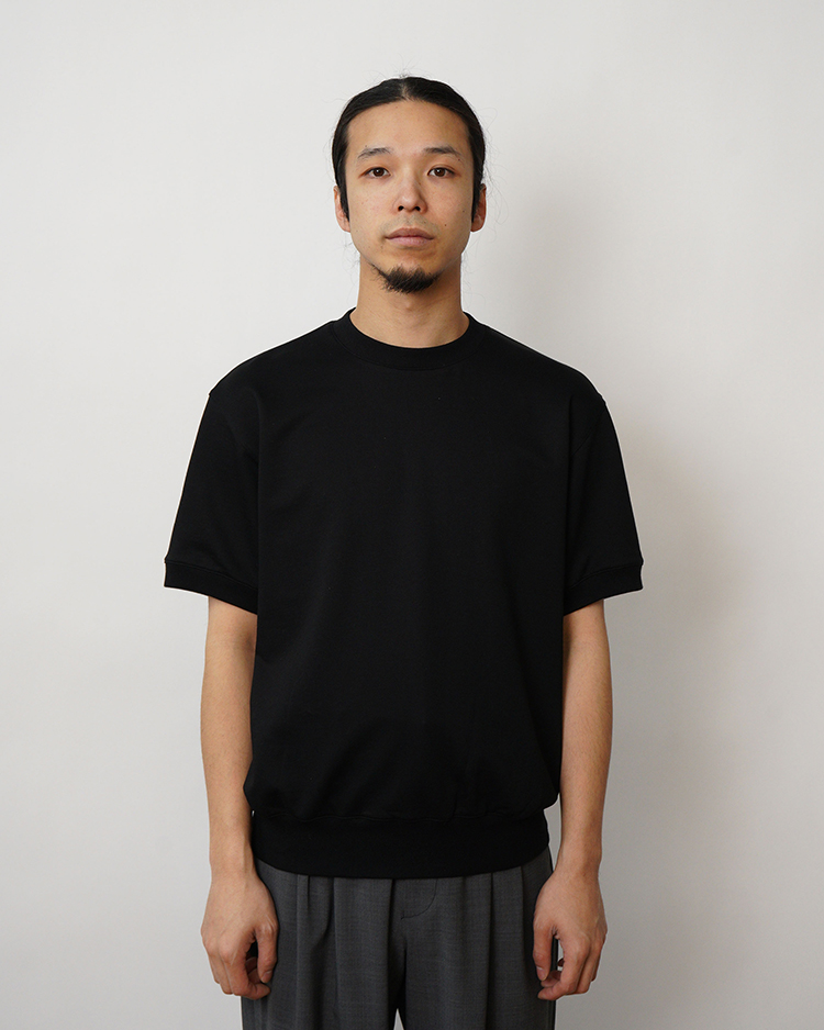 BATONER (MEN) / ULTRA CREAMY INLAY CREW NECK SHORT SLEEVE / BLACK