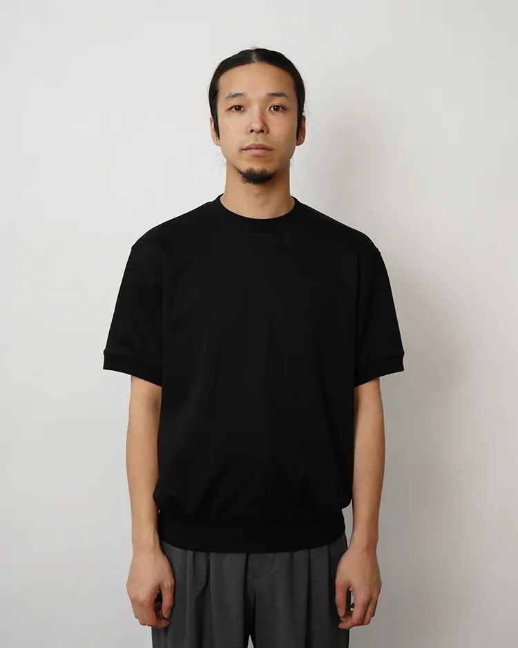 BATONER (MEN) / ULTRA CREAMY INLAY CREW NECK SHORT SLEEVE / BLACK