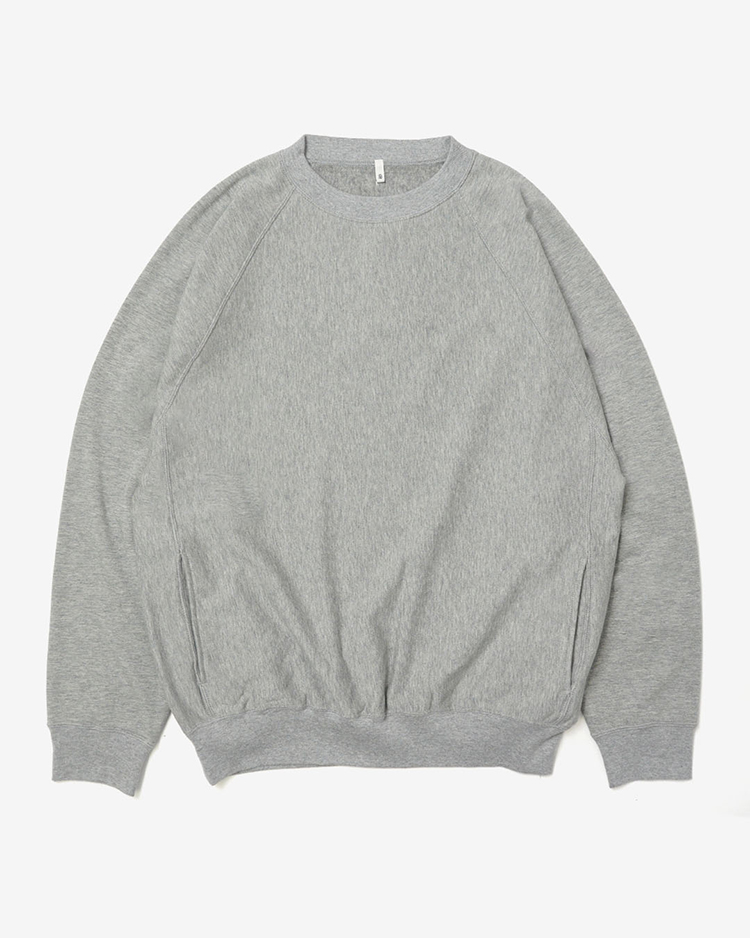 BATONER (MEN) / VELVET PILE CREW NECK / HEATHER GRAY