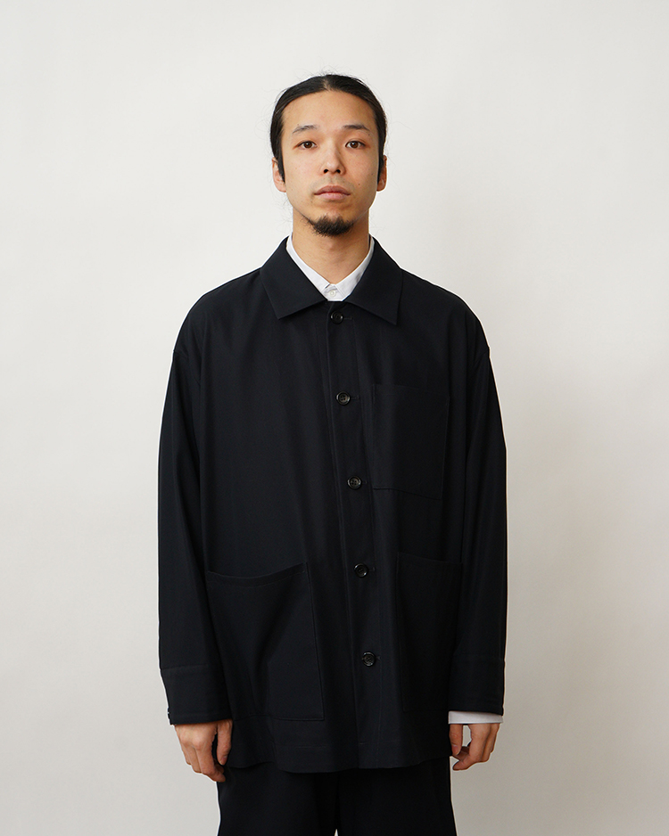 Graphpaper (MEN) / High Twist Gabardine Coverall Jacket / NAVY