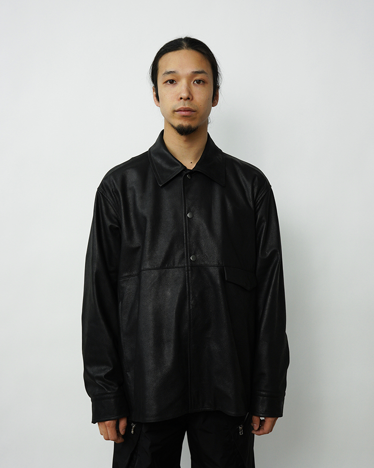 NTN / ASCENT LEATHER SHIRT / BLACK