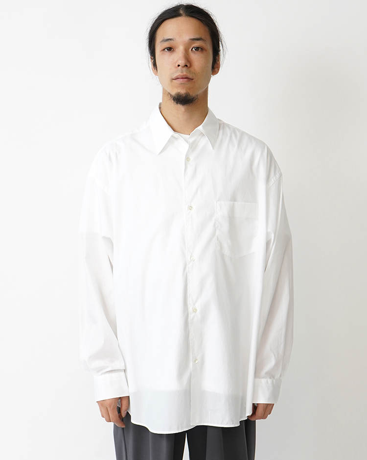 Graphpaper (MEN) / Broad L/S Oversized Regular Collar Shirt / WHITE