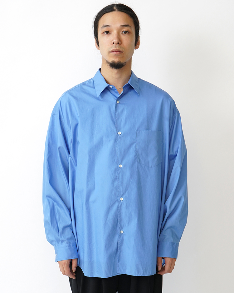 Graphpaper (MEN) / Broad L/S Oversized Regular Collar Shirt / BLUE