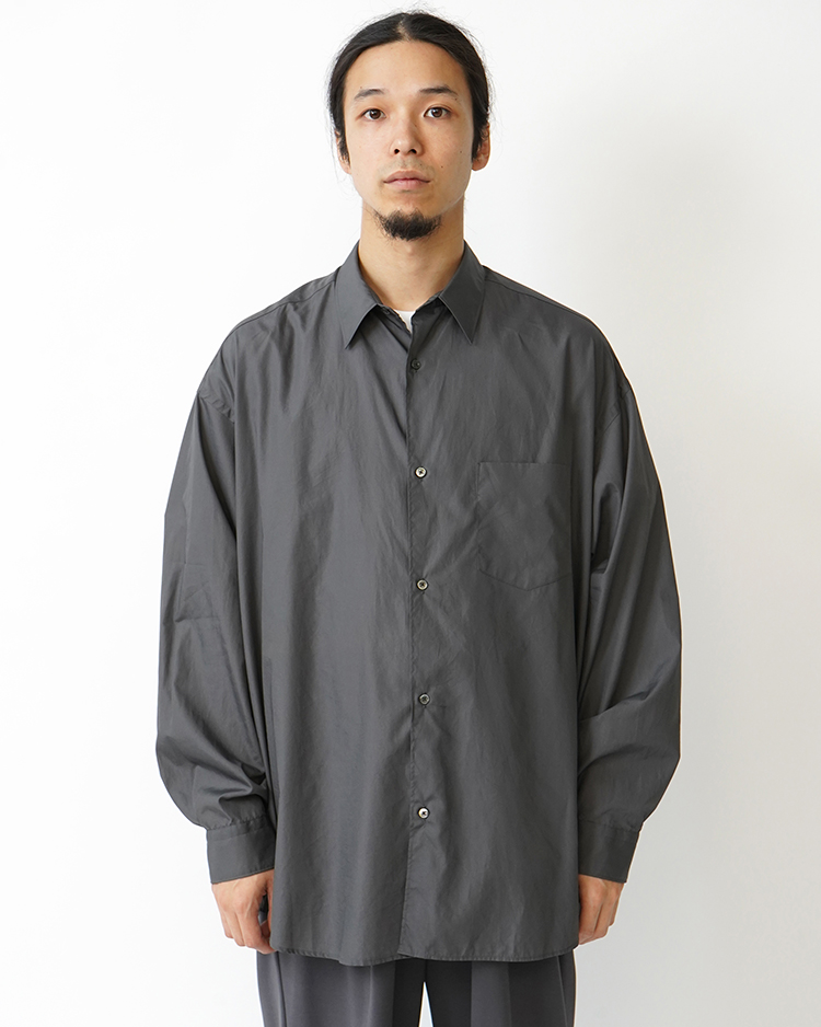 Graphpaper (MEN) / Broad L/S Oversized Regular Collar Shirt / C.GRAY