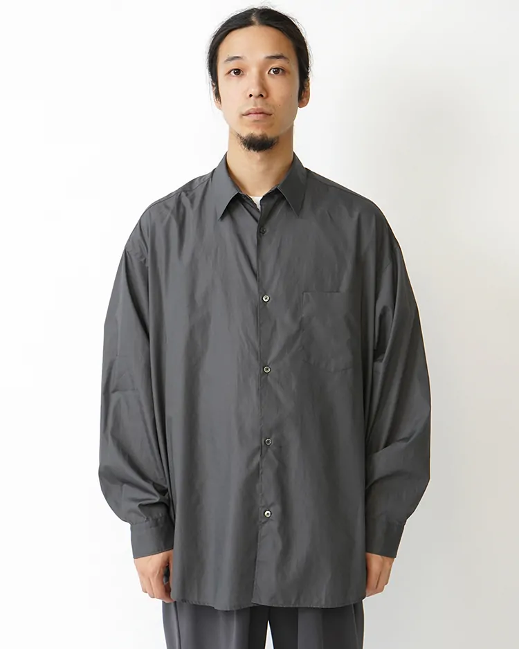 Broad L/S Oversized Regular Collar Shirt / C.GRAY | Graphpaper