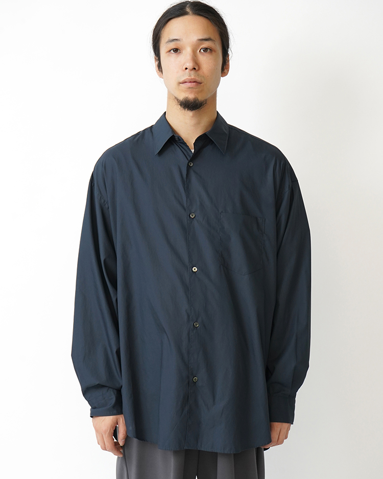Graphpaper (MEN) / Broad L/S Oversized Regular Collar Shirt / NAVY