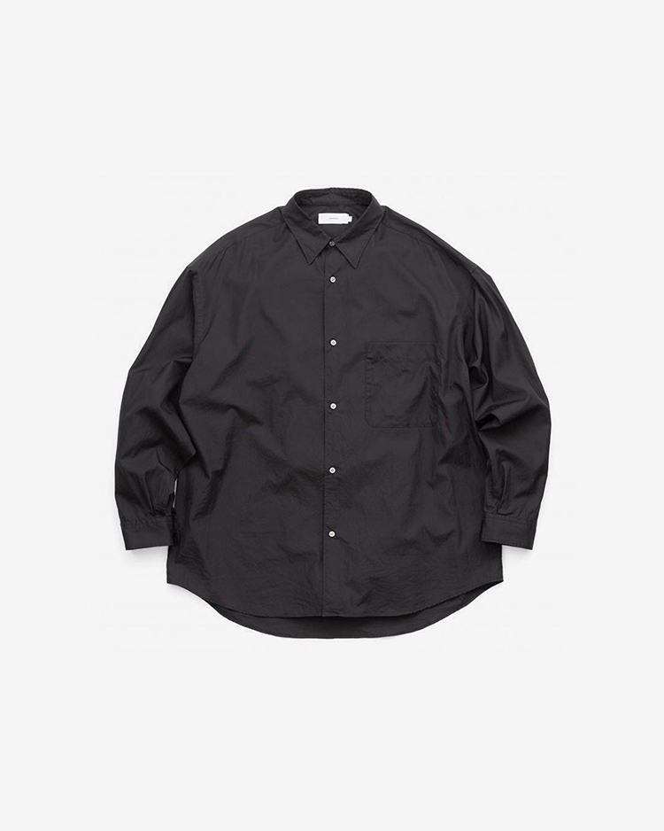 Graphpaper (MEN) / Broad L/S Oversized Regular Collar Shirt / BLACK