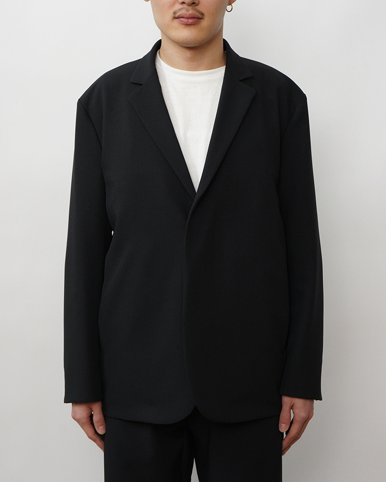 YAECA (MEN) / Summer 2-Way Fly-Front Jacket / BLACK