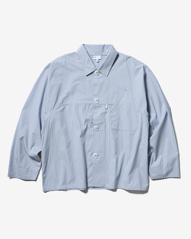 Goldwin 0 / Retroreflective Striped Shirt /  CHILL SAXE (HX)