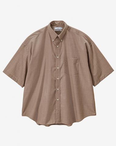  / Fine Wool Heather Oversized S/S B.D Shirt / TAUPE