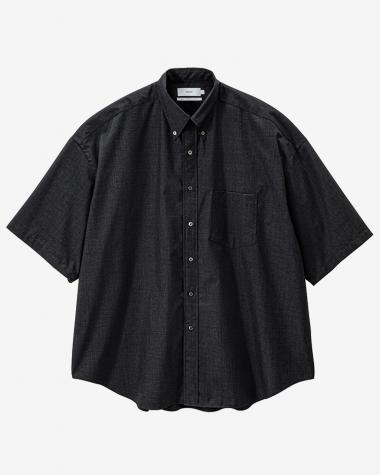  / Fine Wool Heather Oversized S/S B.D Shirt / CHARCOAL