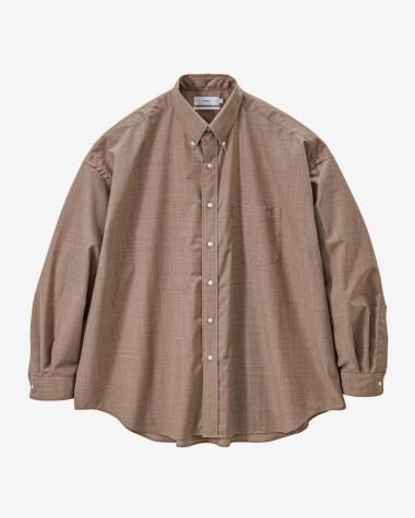  / Fine Wool Heather Oversized L/S B.D Shirt / TAUPE