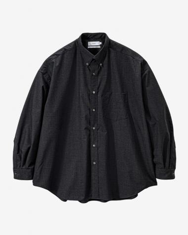  / Fine Wool Heather Oversized L/S B.D Shirt / CHARCOAL