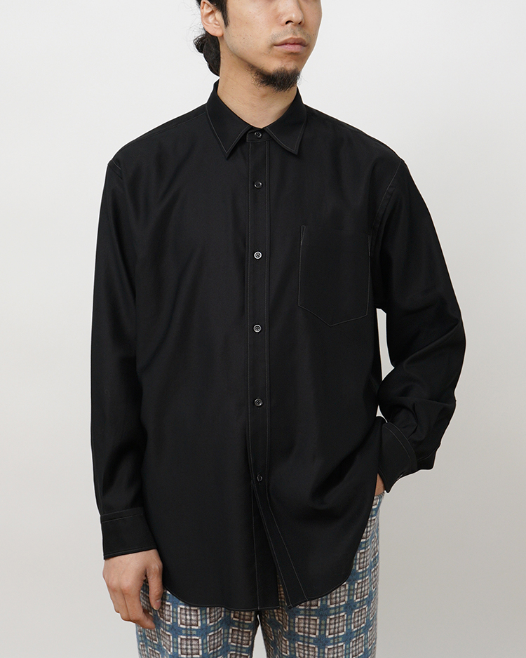 AMOSKEAG / REGULAR COLLAR SHIRT / BLACK