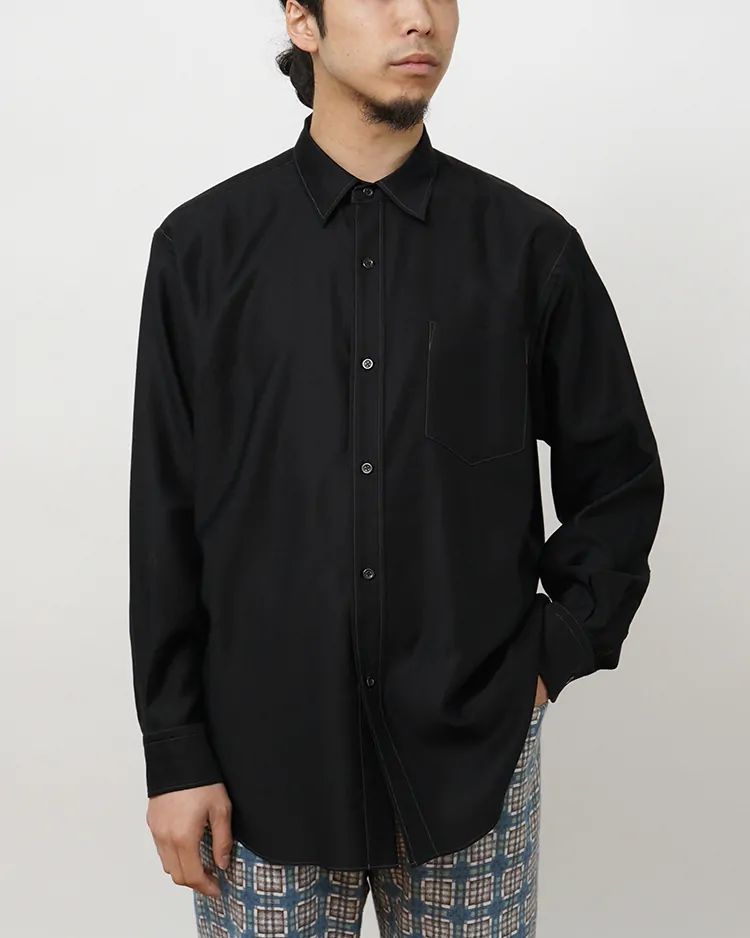 AMOSKEAG / REGULAR COLLAR SHIRT / BLACK