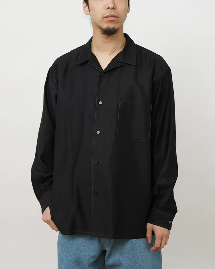 AMOSKEAG / OPEN COLLAR SHIRTS / BLACK