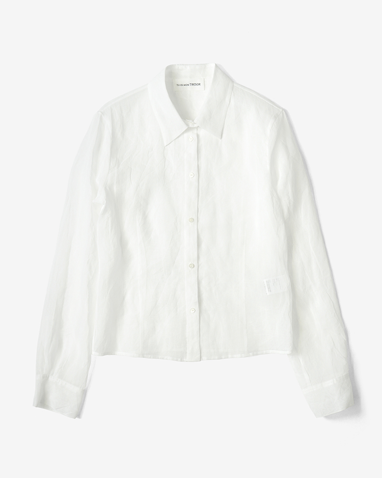 Tu es mon Tresor / Cotton Lawn Sheer Shirt (SH26S-001-WH) / WHITE
