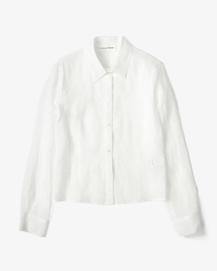 Tu es mon Tresor / Cotton Lawn Sheer Shirt (SH26S-001-WH) / WHITE