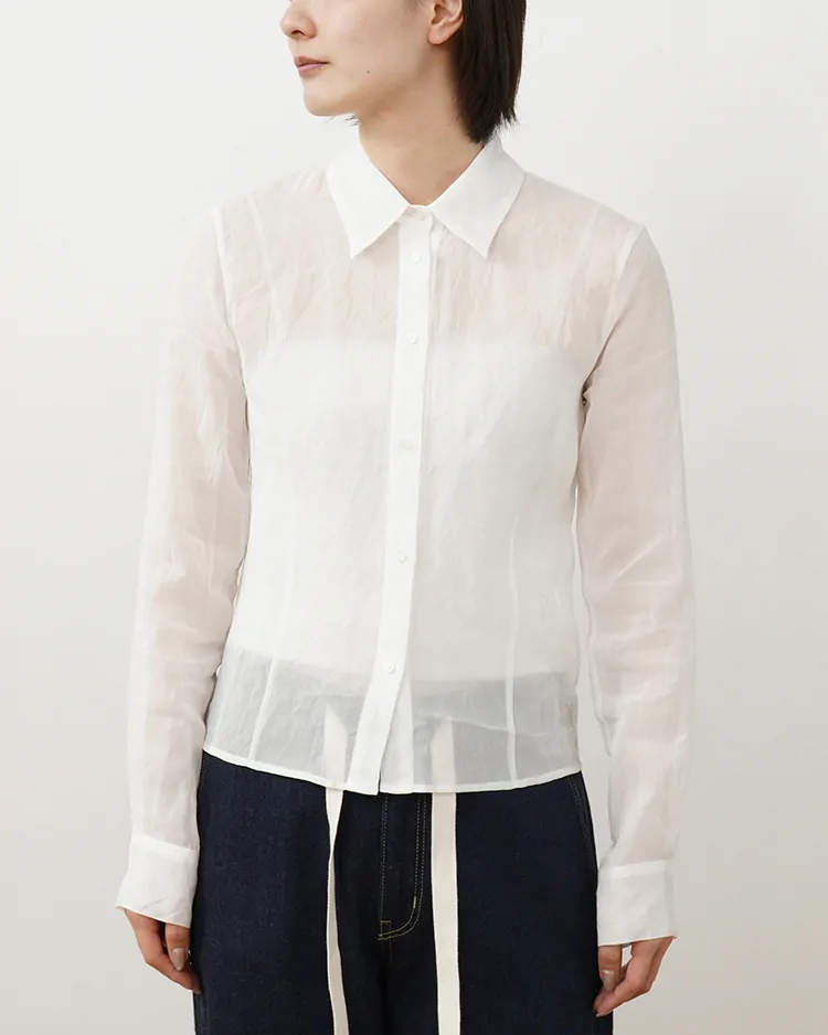 Tu es mon Tresor / Cotton Lawn Sheer Shirt (SH26S-001-WH) / WHITE