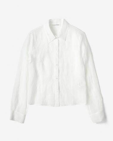 Tu es mon Tresor / Cotton Lawn Sheer Shirt (SH26S-001-WH) / WHITE