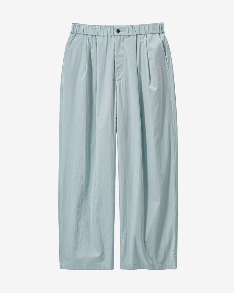 Graphpaper (MEN) / Silicon poplin Two Tuck Easy Pants / SMOKE BLUE