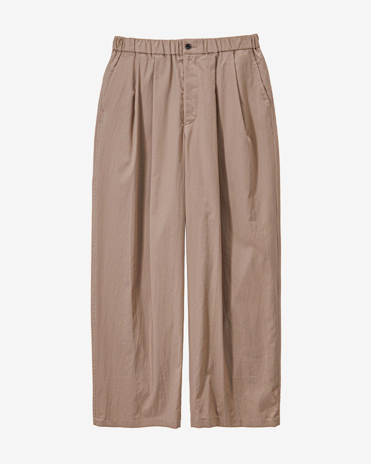 Graphpaper (MEN) / Silicon poplin Two Tuck Easy Pants / TAUPE