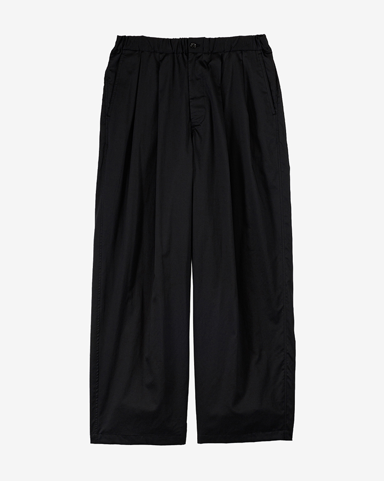 Graphpaper (MEN) / Silicon poplin Two Tuck Easy Pants / BLACK