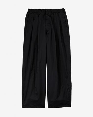  / Silicon poplin Two Tuck Easy Pants / BLACK