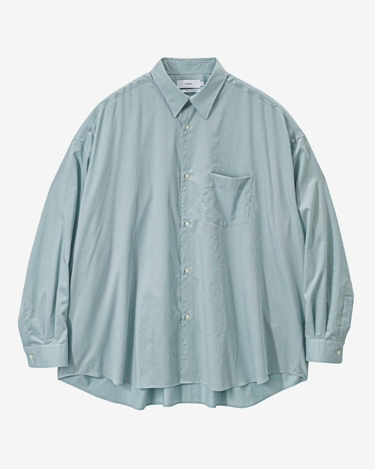 Graphpaper (MEN) / Silicon Poplin Oversized Regular Collar Shirt / SMOKE BLUE