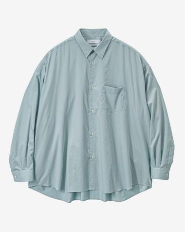  / Silicon Poplin Oversized Regular Collar Shirt / SMOKE BLUE