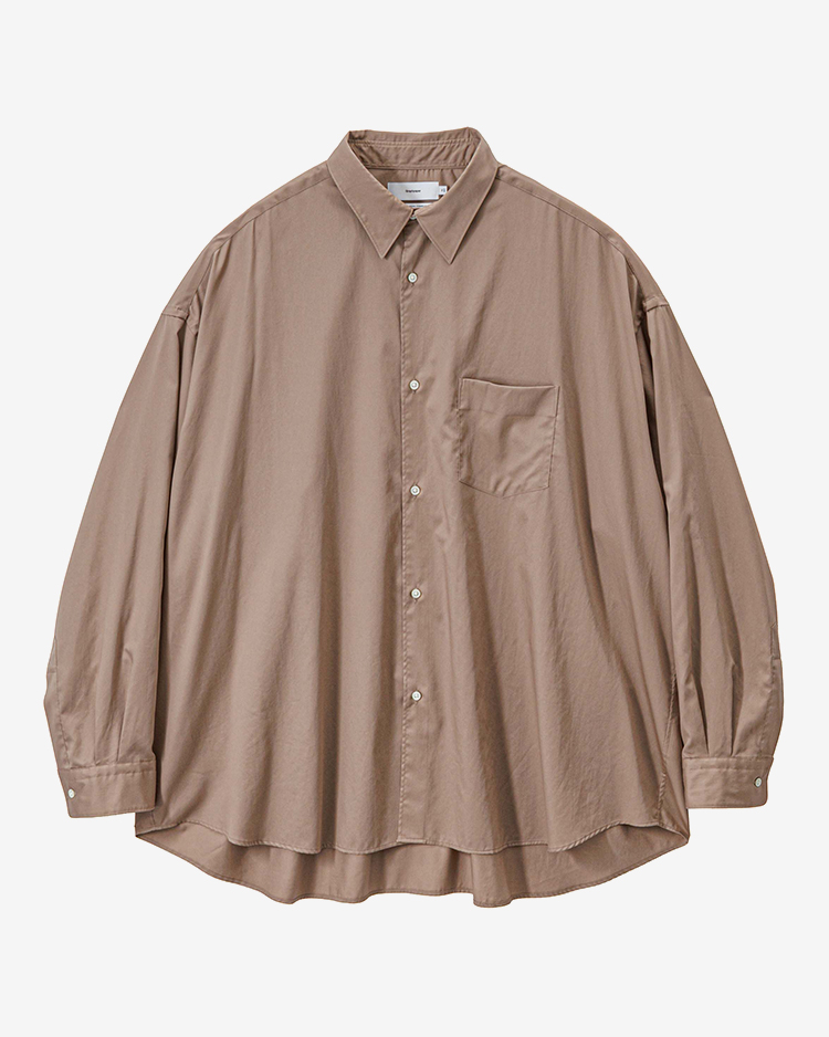 Graphpaper (MEN) / Silicon Poplin Oversized Regular Collar Shirt / TAUPE